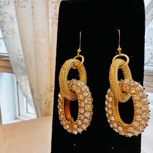 Elegant Gold and Crystal Hoop Earrings